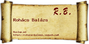 Rohács Balázs névjegykártya